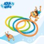 COLORBABY 49536, Set juguetes buceo 17 piezas, CB Toys, Juegos para bucear en el agua, Incluye 4 palos, 4 aros, 4 tiburones, 3