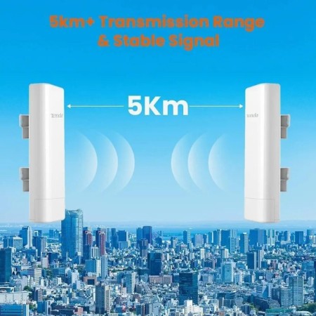 Tenda-Punto de Acceso WiFi O3, Alcance 5Km, Antenas de 12dBi, Modo WIS