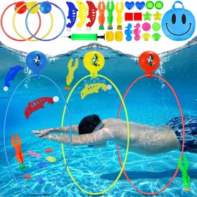 Juguetes de Buceo,27 Piezas Juegos de Agua para Piscina,Regalo Anillos de Buceo para Niño 5-12 años Juguete Submarino de Verano