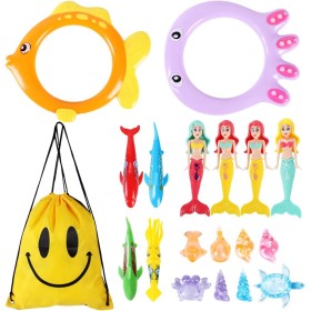 Juguete de Buceo, 19 Piezas Juguetes de Buceo en Piscina, Juguetes de Buceo Subacuáticos, Juguetes de Piscina Buceo en Piscina
