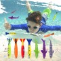 34pcs Juguetes de Buceo Conjunto para Niños Incluir Torpedos Bandidos*4,Anillos de Buceo*4,Algas Marinas*3,Gemas de Buceo