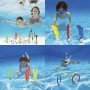 34pcs Juguetes de Buceo Conjunto para Niños Incluir Torpedos Bandidos*4,Anillos de Buceo*4,Algas Marinas*3,Gemas de Buceo
