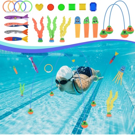 22 pcs Juguetes de Buceo para Niños, Juguetes para Nadar bajo el Agua Conjunto, Juguetes en Piscina, para Niños y Niñas de 4 a