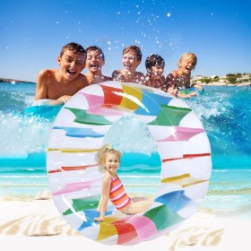 120CM Rueda de Agua Inflable para Piscina,Lagos y Playas,Rodillo de Agua Gigante para Niños y Niñas (3-20 Años),Juguete de