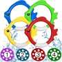 Juguetes para Nadar bajo el Agua, Juguete Acuático para Piscina​, Juguetes de Buceo, 4PCS Anillo de Pez de Buceo y 4PCS Piscina