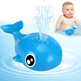 Juguete de Baño para Bebé, Ballena con Fuente Luminosa Aspersor para Piscina, para Niños de 1 a 3 Años