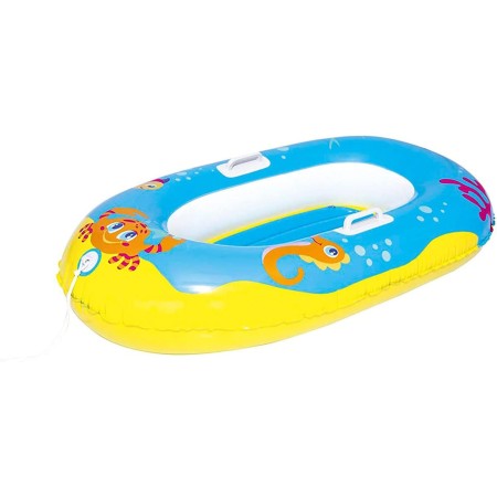 Tradineur - Coche Deportivo Hinchable Infantil para Piscina, vehículo acuático Inflable Flotante para niños, Incluye Parche de