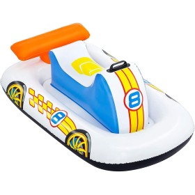 Tradineur - Coche Deportivo Hinchable Infantil para Piscina, vehículo acuático Inflable Flotante para niños, Incluye Parche de