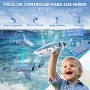 Tiburon Teledirigido, 2.4GHz Tiburon Teledirigido Acuatico, RC Barco Tiburón con Luces y Chorros de Agua, Juguete de Piscina