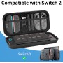 HEYSTOP Funda para Nintendo Switch 2 Accesorios, Último Modelo 2025, Estuche de Transporte Rígido Protector y Portátil, Estuche