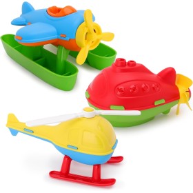 Toyland® Pack de 3-16 cm (6") Helicóptero, Submarino e Hidroavión de Juguete Coloridos - Juguetes Acuáticos Flotantes para Niños