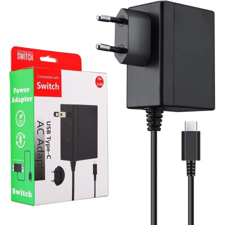 ECHTPower Cargador para Nintendo Switch, Adaptador de Corriente, 2H Carga Rápida, Cable Tipo C, Compatible con Switch/Swicth