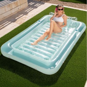Sloosh Flotador inflable de bronceado para piscina, bañera bronceada, para adultos, balsa para piscina, tomar el sol, broncear,