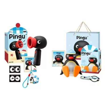 Pingu escuchar música sacudiendo la cabeza pingüino bebé altavoz portá