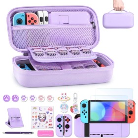 Funda para NS Switch - innoAura Accesorios NS Switch 18 en 1 con Carcasa de Transporte de Switch, Carcasa de Videojuegos de