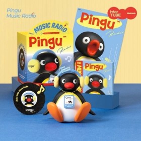 Pingu escuchar música sacudiendo la cabeza pingüino bebé altavoz portá