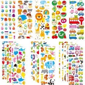 Pegatinas Hinchadas Burbujas para con Precisión Decoración del Tema Los Dibujos Animados Easy Peal Off Reutilizable Vigera 3D