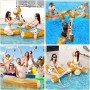 Flotador de Piscina Inflable,4 Piezas Juego de Troncos Inflables,Juguete de Flotador,Inflable Flotante Juguetes de Fila,Barco