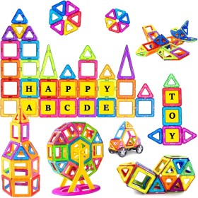 Construcciones Magneticas Niños 92 Pcs, Bloques de Construccion Magnéticos niños Juguetes Magnéticos Bloques Magnéticos Stem