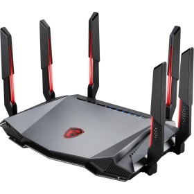 MSI RadiX AXE6600 WiFi 6E Router Tres Bandas - WLAN Rápida de hasta 6600 Mbps (6GHz, 5GHz, 2.4GHz Wireless), AI QoS Priority,