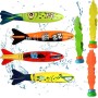 Juguetes de Buceo,Juguetes para Nadar bajo el Agua,Juguete Acuático para Piscina​,4PCS Torpedos Bandidos y 3PCS Algas Marinas de
