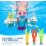 Juguetes de Buceo,Juguetes para Nadar bajo el Agua,Juguete Acuático para Piscina​,4PCS Torpedos Bandidos y 3PCS Algas Marinas de