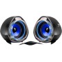 Woxter Big Bass 95 RGB - Altavoces Multimedia Estéreo, 20W, Potentes, conexión 3,5mm, iluminación RGB, Botones y Conexiones AUX