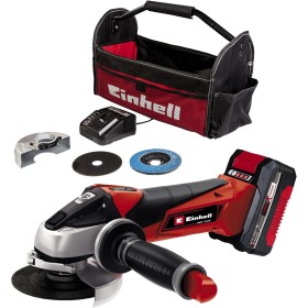 Einhell Amoladora angular con batería TE-AG 18/115 Li Kit Power X-Change (18 V, 115 mm diámetro de disco, 28 mm profundidad de