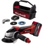 Einhell Amoladora angular con batería TE-AG 18/115 Li Kit Power X-Change (18 V, 115 mm diámetro de disco, 28 mm profundidad de