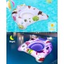 Colchoneta Piscina,Colchoneta Hinchable Piscina con Luces Cambian de Color, Flotador Hinchable Piscina con Portavasos y Asas,