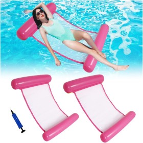 Hamaca Flotante Piscina 2Pcs Silla Inflable de flotación de la Silla de la balsa del reclinable de la Hamaca de la Cama del Agua
