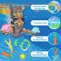 19 Piezas Juguetes de Buceo, Juguetes de Piscina para Niños Anillos de Buceo Juguetes de Buceo Conjunto Juguetes para Nadar bajo