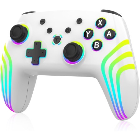 MYSTILUCK Mando Inalámbrico Pro para Switch/Switch 2/Lite/OLED/PC, Controller con Iluminación RGB Cambiante en 7