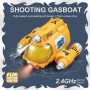 Barco Control Remoto para Niños, 2.4GHz RC Juguete Barco por Control Remoto, con Agua Rociada Control Remoto Submarino Piscina