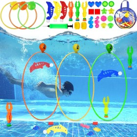 Juguetes de Buceo,27 Piezas Juegos de Agua para Piscina, Anillos de Natación para Niños.