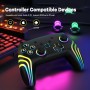 MYSTILUCK Mando Inalámbrico Pro para Switch/Switch 2/Lite/OLED/PC, Controller con Iluminación RGB Cambiante en 7