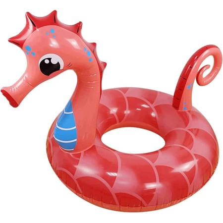 Flotadores Flotadores de Piscina con Forma de Caballito de mar Rojo, Anillo de natación, Decoraciones para Anillos de natación,