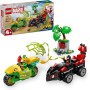 LEGO Marvel Spin y Electro: Duelo de Vehículos Dinosaurio, Coche y Moto de Juguete, Juguetes de Superhéroes y Regalo para Niños