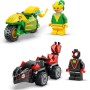 LEGO Marvel Spin y Electro: Duelo de Vehículos Dinosaurio, Coche y Moto de Juguete, Juguetes de Superhéroes y Regalo para Niños