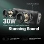 BOGASING G6 Altavoz Bluetooth Portátil, Altavoces Potente con Radiador Pasivo Extendido, Impermeable IPX6, 35 Horas, AUX, TF,