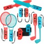 2024 Switch Accesorios deportivos para niños Juegos de Nintendo Switch , 10 en 1 Paquete familiar de accesorios de juego Kit