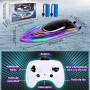 Barco Teledirigido, Lancha Teledirigida con Luces LED, 2.4GHz Barco RC Rápido e Impermeable para Piscinas y Lagos, Juguete