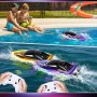 Barco Teledirigido, Lancha Teledirigida con Luces LED, 2.4GHz Barco RC Rápido e Impermeable para Piscinas y Lagos, Juguete