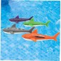 Juego de juguetes de buceo para piscina, incluye 5 palos de buceo subacuáticos, 4 juguetes de piscina de tiburón lanzador