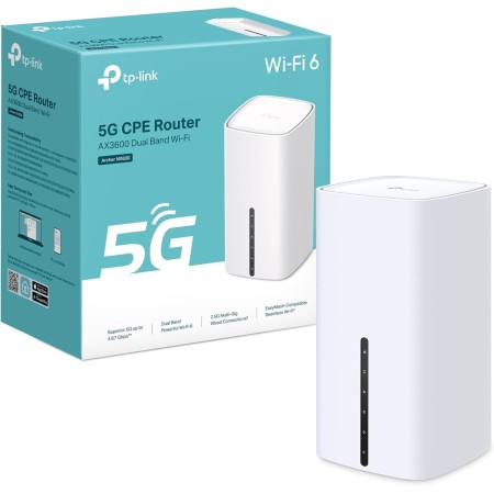 TP-Link Archer NX600 5G LTE Router WLAN, 5G Router Tarjeta SIM, AX3600 Dual Band Wi-Fi 6, 1 x Puerto 2,5G + 2 x Puertos 1G,