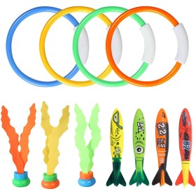 Juguetes de Buceo, 11 Piezas Juguete Acuático para Piscina Seguro no tóxico Conjuntos de Juegos de Agua conanillos de Buceo y