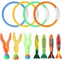 Juguetes de Buceo, 11 Piezas Juguete Acuático para Piscina Seguro no tóxico Conjuntos de Juegos de Agua conanillos de Buceo y