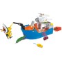 Barco tiburón con luz y Sonido: grúa de Trabajo, Lanzador de Botes de Rescate, almacenaje, Tirador de Coches, Incl. 1 vehículo