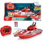 Dickie Toys 201107000- Lancha de Bomberos Radio Control 38cm, 2 Canales, 27 MHz, Carga por USB, Velocidad Punta 6km/h, para