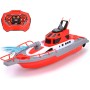 Dickie Toys 201107000- Lancha de Bomberos Radio Control 38cm, 2 Canales, 27 MHz, Carga por USB, Velocidad Punta 6km/h, para